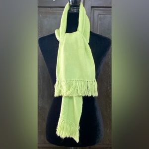 Lime green knit scarf